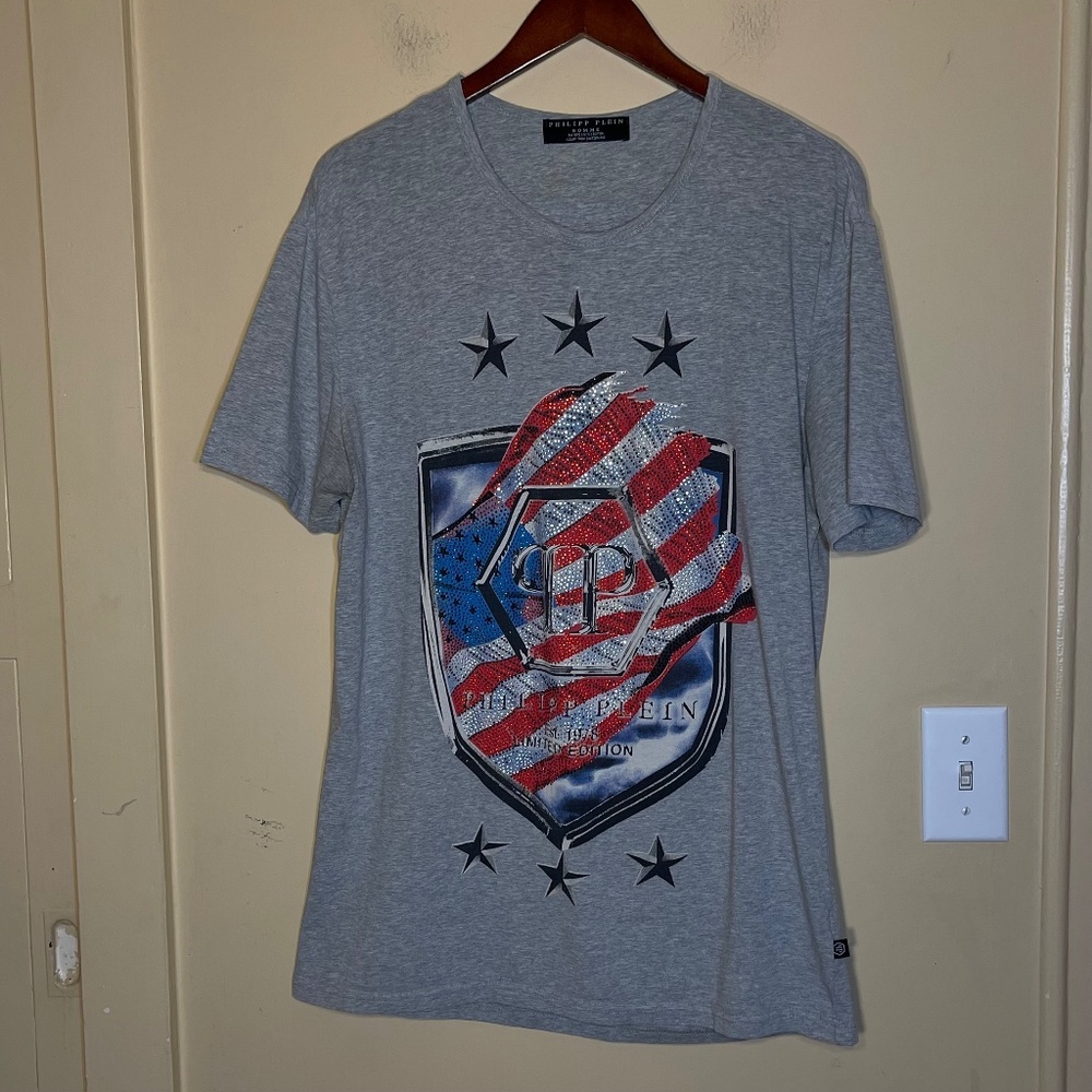 Philipp Plein Gray Graphic T-Shirt